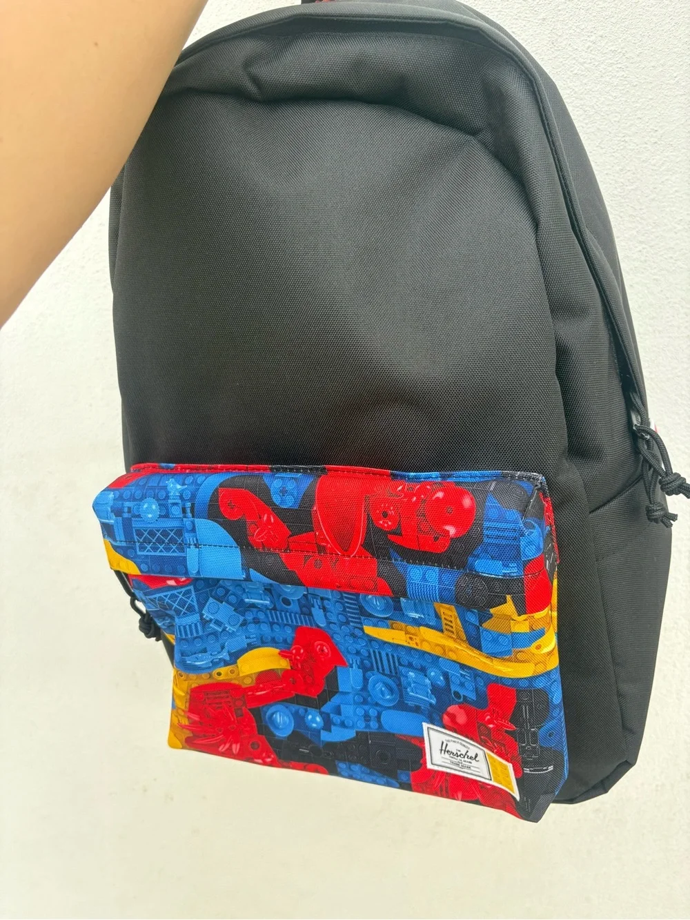 Herschel X LEGO Black Backpack with Multicolor Front Pocket